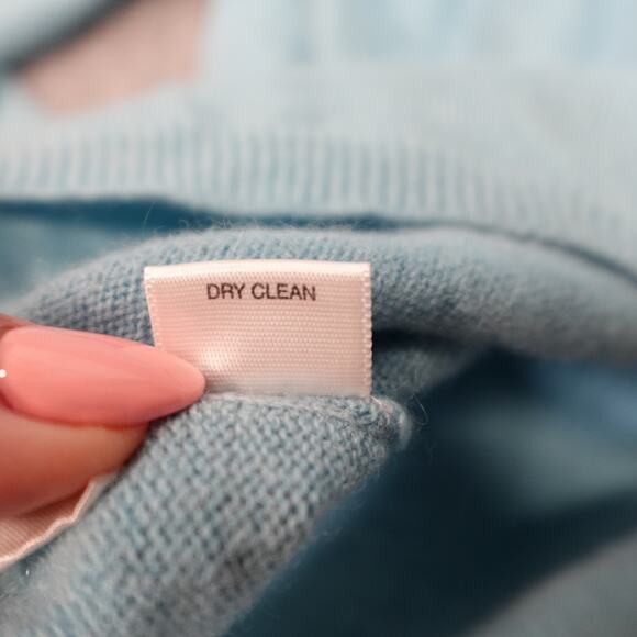 Vintage Ann Taylor Sweater Womens Large Cashmere VNeck Luxe Soft Blue - Picture 4 of 9